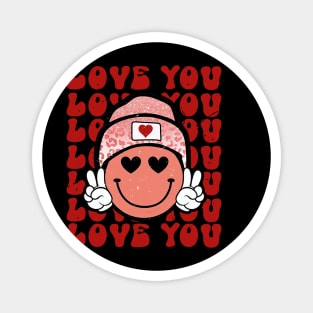 Groovy Face Love, Mom-my Funny Valentines Day Family Feb 14 Magnet